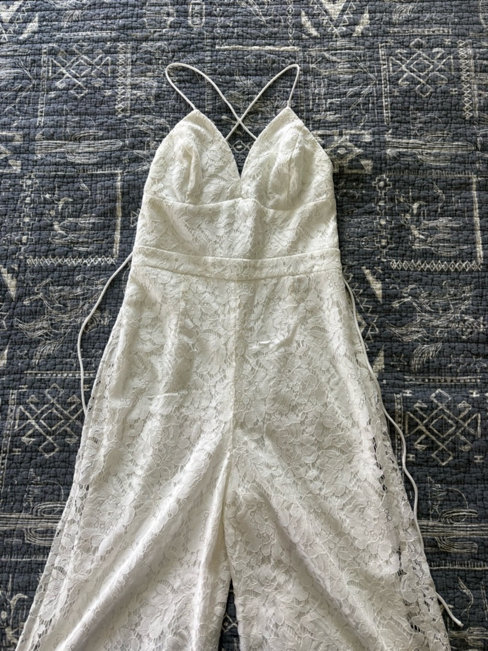 White Lace Spaghetti-Strap Women's Romper